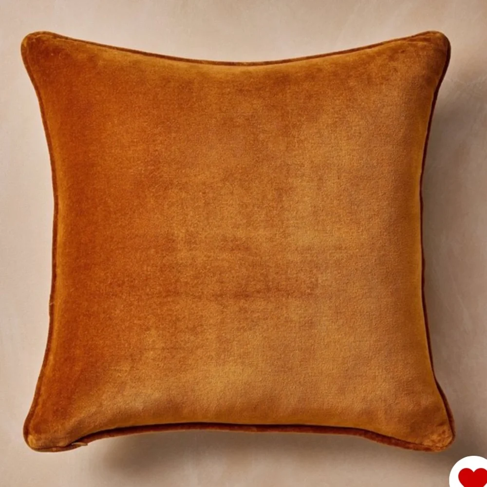 Gold Velvet Pumpkin Americana Holiday Throw Pillow